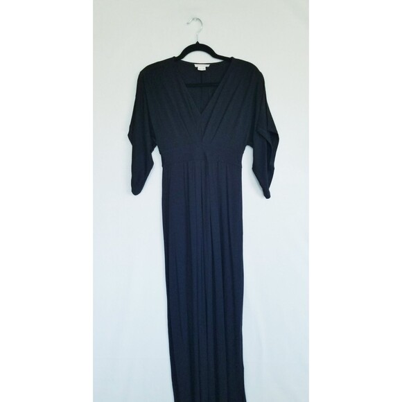 Ingrid & Isabel Navy Flutter Short Sleeve Maxi Maternity Empire Waist Dress XS - Picture 2 of 13